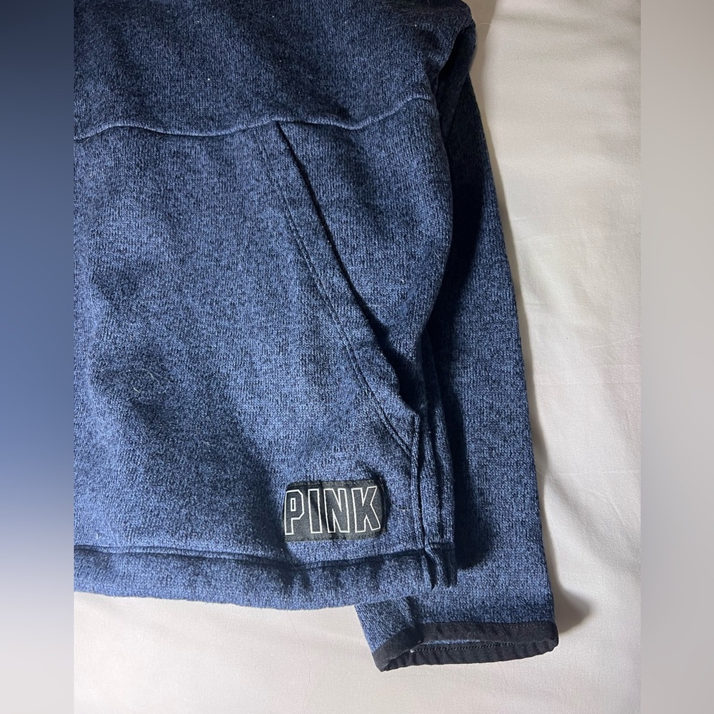 Pink brand blue 1/4 zip